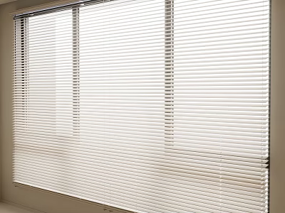 White Window Blinds in Modern Home Interior with Sleek Design and Light Control 3d model