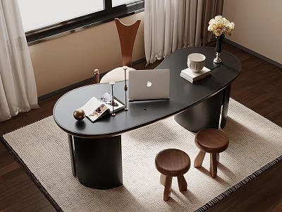 French retro style desk and chair