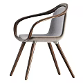 Stylish Modern Leisure Chair With Wooden Armrest And Comfortable Fabric Cushion