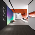 Modern Public Office Interior Design With Open Layout Colorful Wall Office Furniture And Lighting