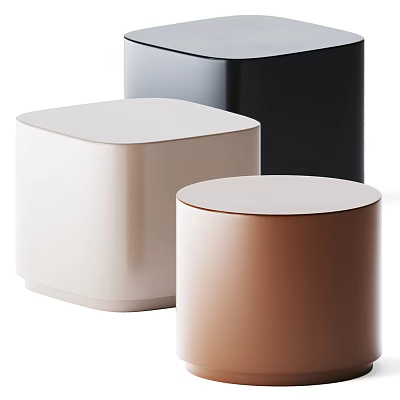 Modern Minimalist Side Tables In White Black And Brown For Home Decor 3d model