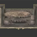 Intricate Stone Sculpture with Carved Figure on Detailed Architectural Stone Structure