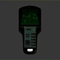 Blue Handheld Computer With Green Display Screen And Ergonomic Control Buttons