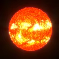 Vibrant Orange Sun With Bright Surface Flares And Active Solar Regions