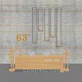 Modern Lines Reception Desk With 63m Construction Elements And Design 3d model