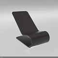 Modern Black Single Seater Sofa With Sleek Curved Design And Smooth Surface 3d model