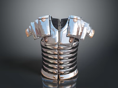 Roman Silver Metal Chest Armor With Decorative Plate And Historical Design 3d model