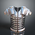 Roman Silver Metal Chest Armor With Decorative Plate And Historical Design