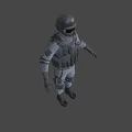 3D Rendered Tactical Military Figure Wearing Helmet Body Armor And Protective Gear