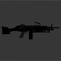 Black Modern Assault Rifle With Tactical Components And Detailed Design View