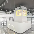 Modern Lollipop Specialty Store With White Display Counters Bright Lighting And Spacious Interior 3d model