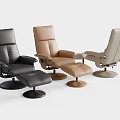 POLTRONA office chair with footstool 3d model