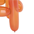 Stylish Orange Balloon Like Stool With Glossy Curved Design For Modern Interior