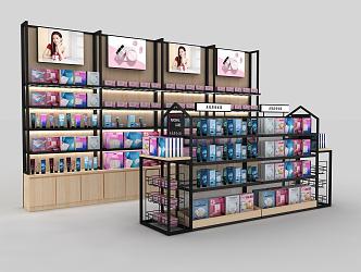 Tiezhong Island and Back Cabinet Combination Display Store Counter Display 3d model