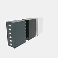 Modern Chest of Drawers in White Black Grey with Five Drawers and Metal Handles