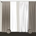 Curtain Screen Pleated Curtain Colorblock 3d model