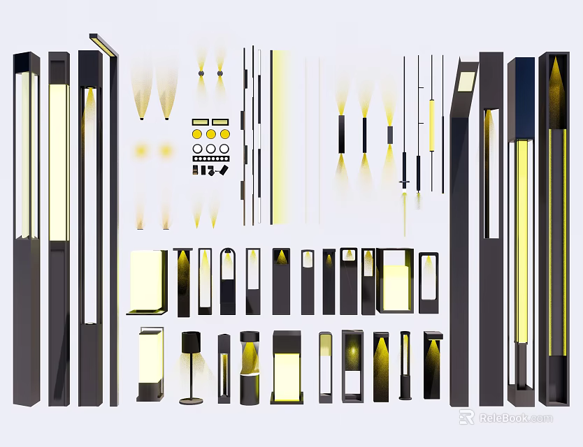 Modern Lighting Collection with Floor Table Wall Lamps and Sleek Contemporary Designs 3d model 