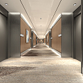 Modern Away Hotel Corridor 3d model