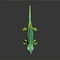 Vibrant Green Chameleon With Red Eyes And Yellow Spots On Dark Background And Reflective Floor