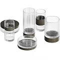 Modern Glass Kitchenware With Black Accents And Textured Storage Containers In Various Sizes