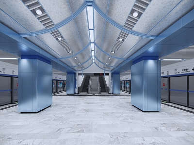 modern subway station public space subway station interior 3d model