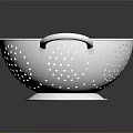 Stainless Steel Kitchen Strainer With Double Handles And Perforated Design For Cooking