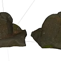 Natural Stone Wood Decor Pieces with Rough Surface and Mossy Details