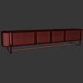 Modern Living Room TV Stand With Wooden Sides Metal Frame And Marble Top