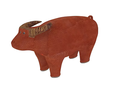 Red Reptile Figurine With Textured Surface And Decorative Design Elements 3d model