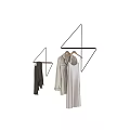Minimalist Bathroom Cabinet Rack Design With Triangular Black Metal Frame Wooden Shelf And Hanging Towel
