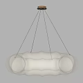 Modern White Cloud Shaped Pendant Light With Soft Illumination Design 3d model