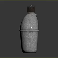 Retro Silver Metal Water Bottle With Chain Lid For Daily Household Use