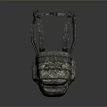 Tactical Military Weapon Backpack In Camouflage Pattern With Green Accents And Badge Design