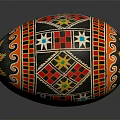 Colorful Hand Painted Egg With Geometric Patterns And Decorative Designs 3d model
