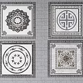 Traditional Chinese Pattern Decorative Floor Tiles with Various Classic Border Designs 3d model