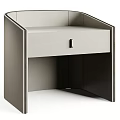 Modern Light Gray Nightstand With Drawer And Metal Handle Simple Design For Bedroom Furniture