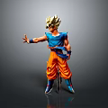 Anime Goku Action Figure With Golden Hair Blue Outfit And Orange Pants