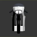 White Low Poly Style Modern Motorcycle With Red Seat And Black Wheels