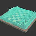 Classic Chessboard Setup With Black And White Squares And Detailed Chess Pieces