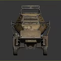 Detailed Military Armored Vehicle Weapon Model With Six Wheels And Roof Structure