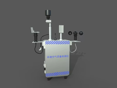 Industrial Environmental Air Monitoring Equipment With Multiple Sensors Camera And Data Collection System 3d model