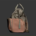 Stylish Orange And Beige Striped Bag With Handles And Shoulder Straps