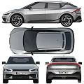Silver KIA Car Front And Rear Views