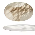 Round Rug With Neutral Tones Textured Pattern And Natural Light Shadows 3d model