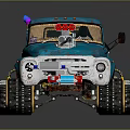 Blue Modified All Terrain Utility Vehicle With Tracks And Gear