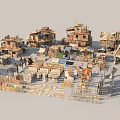 Handmade Architectural Models Featuring Various Miniature House Structures And Details
