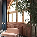 Nordic style double sofa coffee table 3d model