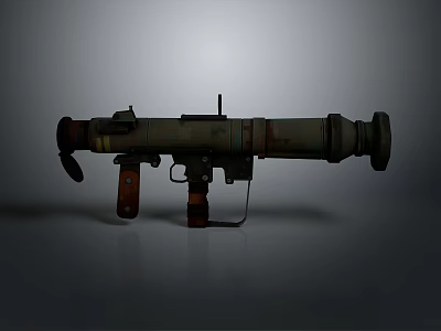 Green Camouflage Military Weapon Featuring Metal Structure Grip And Sight Design 3d model