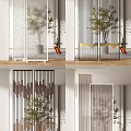 Modern Room Dividers With Sleek Metal Frames Glass Panels And Indoor Plants