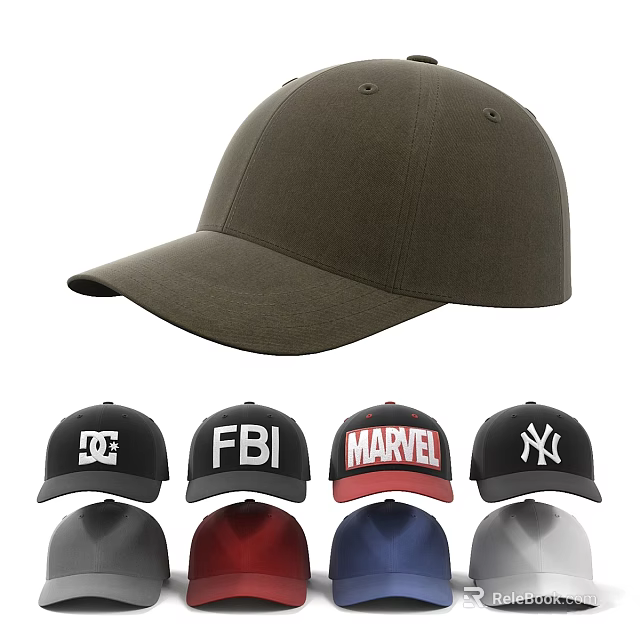 Stylish Baseball Hat With Multiple Colors And Brand Logo Prints 3d model